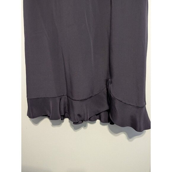 Talbots Navy Maxi Dress Pure Silk Sleeveless 8 Vintage flounced bottom cocktail - Picture 4 of 10